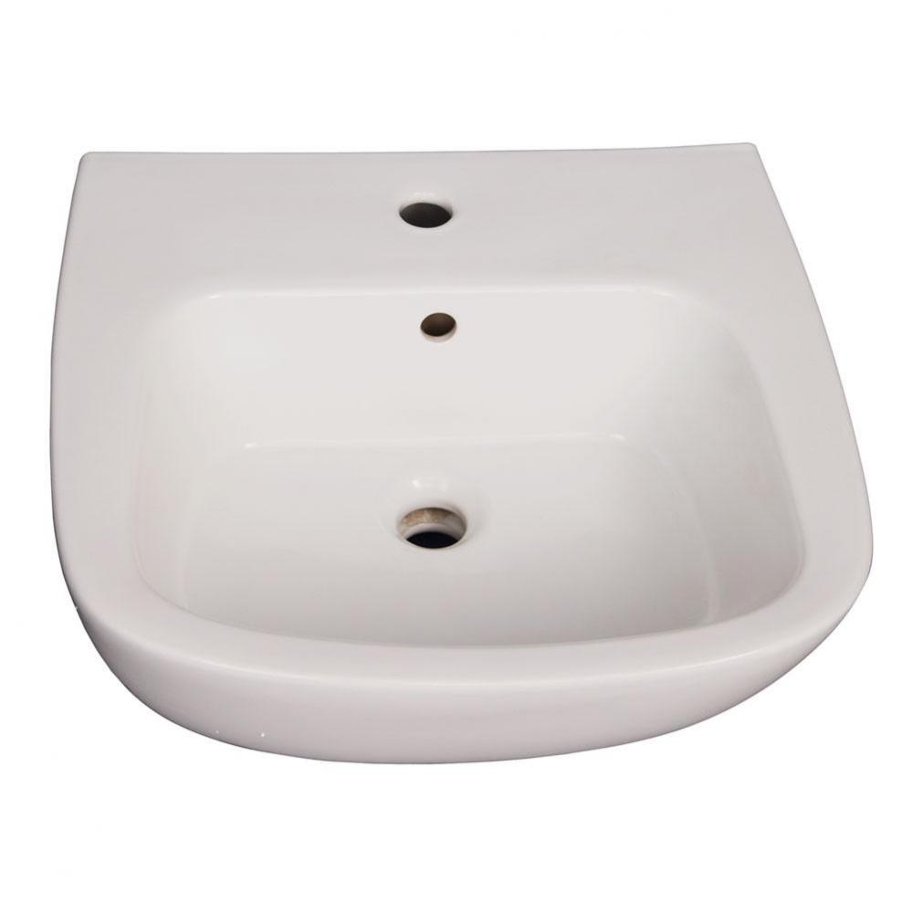 Elena 600 Wall-Hung Basin 1-Hole, White