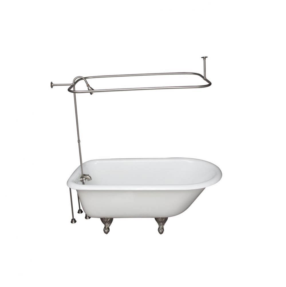 Tub Kit 60&apos;&apos; CI Roll Top,ShowerUnit, Supplies, Drain-BN