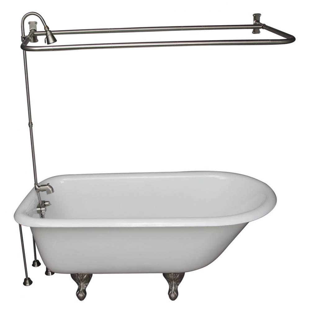 Tub Kit 60&apos;&apos; CI Roll Top,ShowerUnit, Supplies, Drain-BN