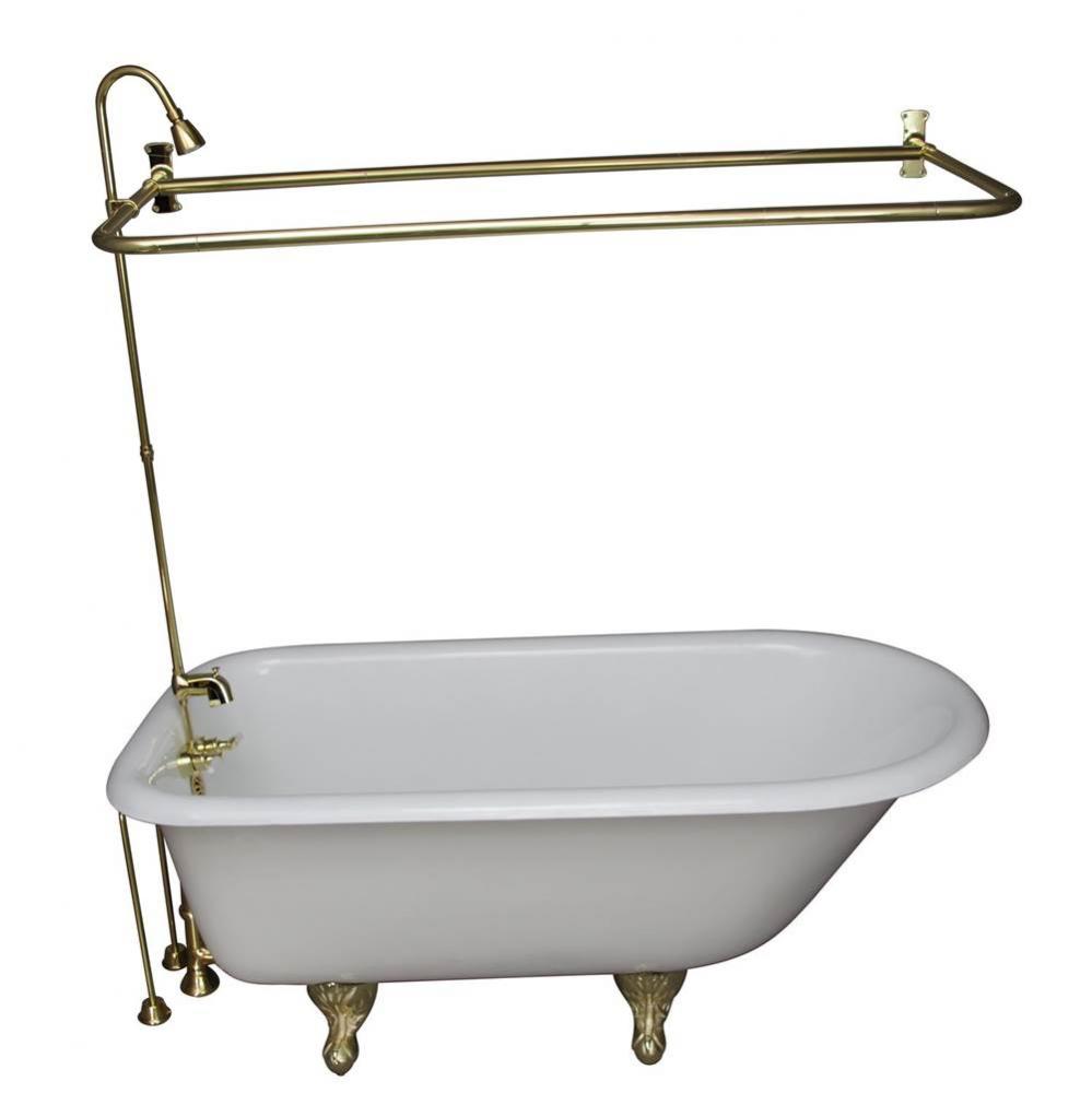 Tub Kit 67&apos;&apos; CI Roll Top,ShowerUnit, Supplies, Drain-PB