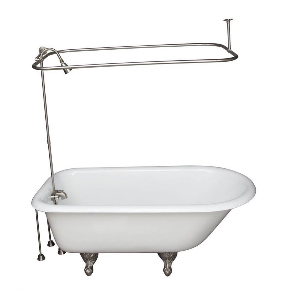 Tub Kit 67&apos;&apos; CI Roll Top,ShowerUnit, Supplies, Drain-BrNkl