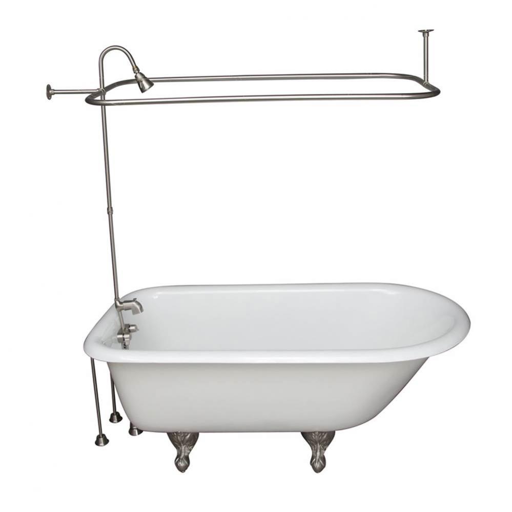 Tub Kit 67&apos;&apos; CI Roll Top,ShowerUnit, Supplies, Drain-BrNkl