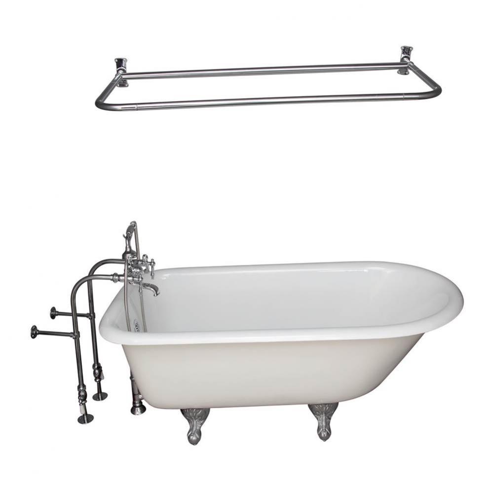 Tub Kit 55&apos;&apos; CI Roll Top,FillerShwr Rd, Supplies, Drain-Chrm