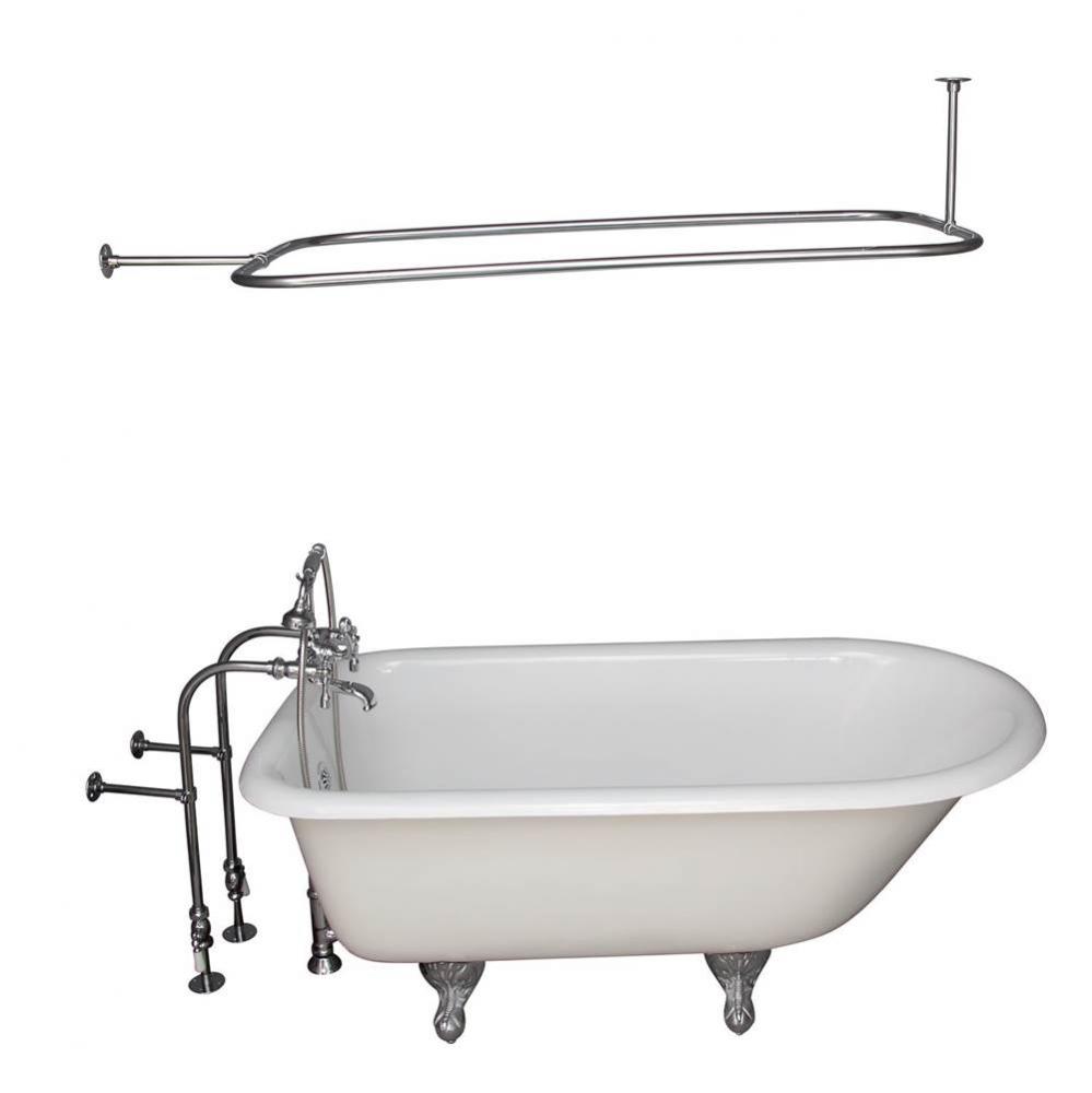 Tub Kit 60&apos;&apos; CI Roll Top,FillerShwr Rd,Supplies, Drain-Chrome