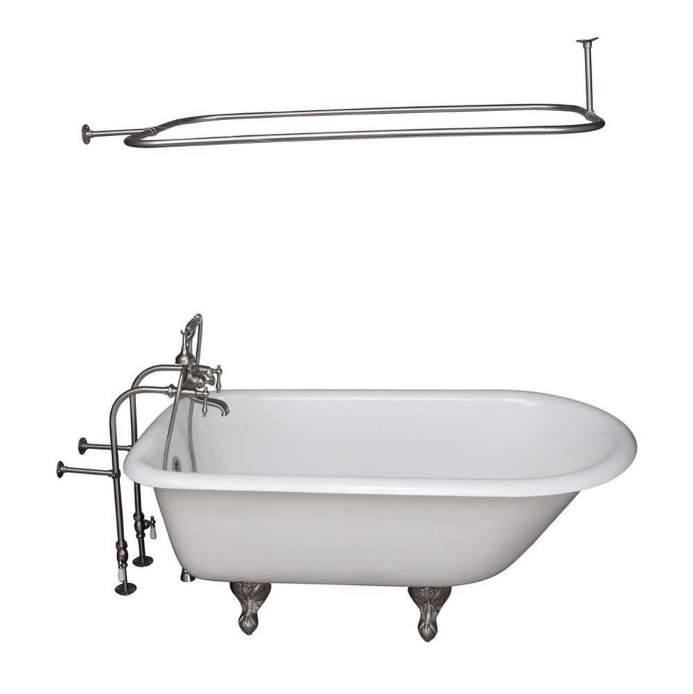 Tub Kit 60&apos;&apos; CI Roll Top,FillerShwrRd, Supplies, Drain-BrNKL