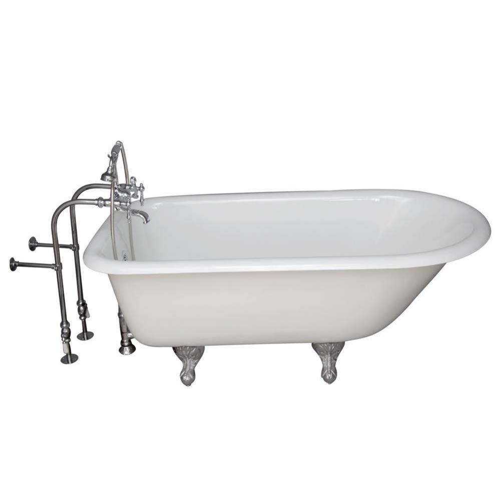 Tub Kit 67&apos;&apos; CI Roll Top,TubFiller, Supplies, Drain-Chrome