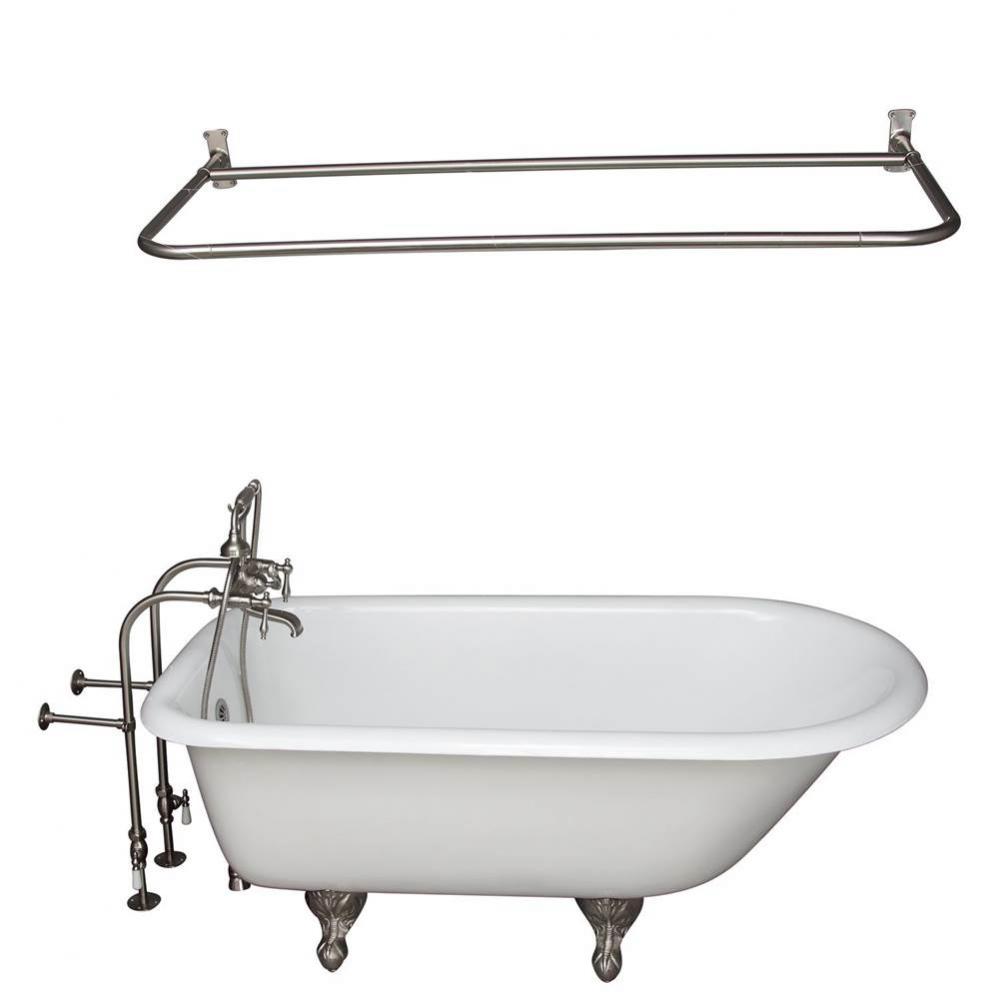 Tub Kit 67&apos;&apos; CI Roll Top,FillerShwrRd, Supplies, Drain-BrNkl