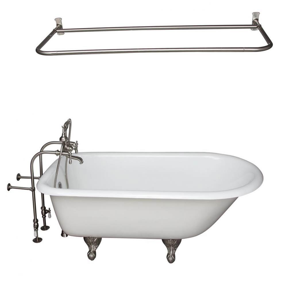 Tub Kit 67&apos;&apos; CI Roll Top,FillerShwrRd, Supplies, Drain-BrNkl