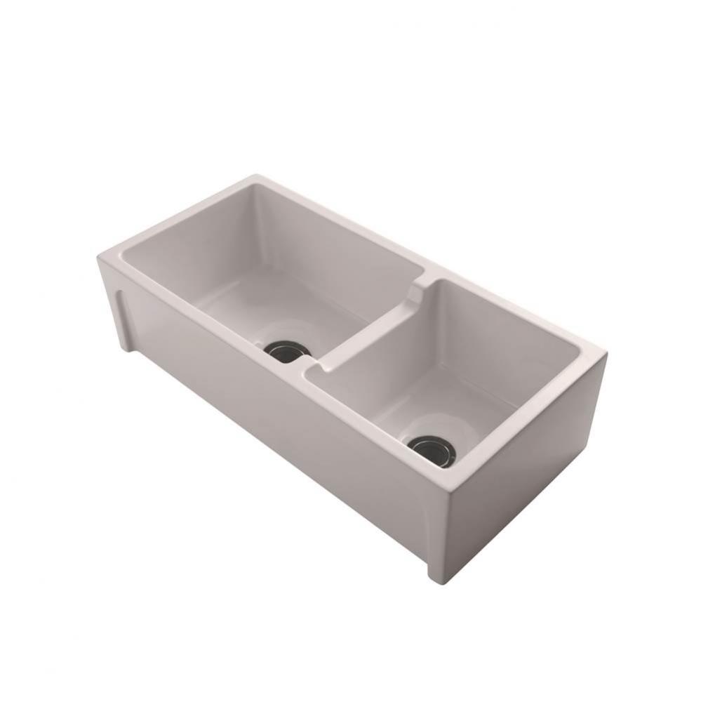 Millwood 36&apos;&apos; DBL BowlFire Clay, Farmer sink, BQ