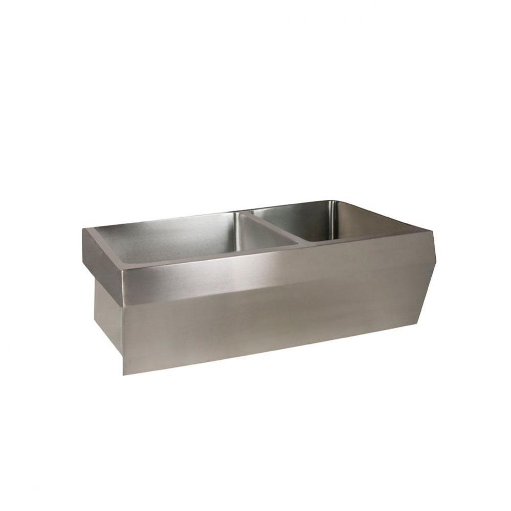 Corazon 33&apos;&apos; Stainless Steel 60/40 Dbl Bowl Apron Front Sink