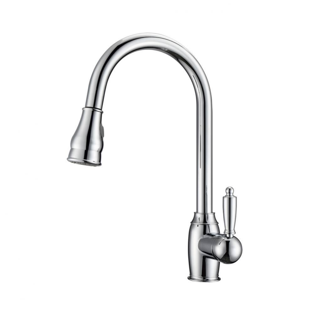 Bay Kitchen Faucet,Pull-OutSpray, Metal Lever Handles, CP