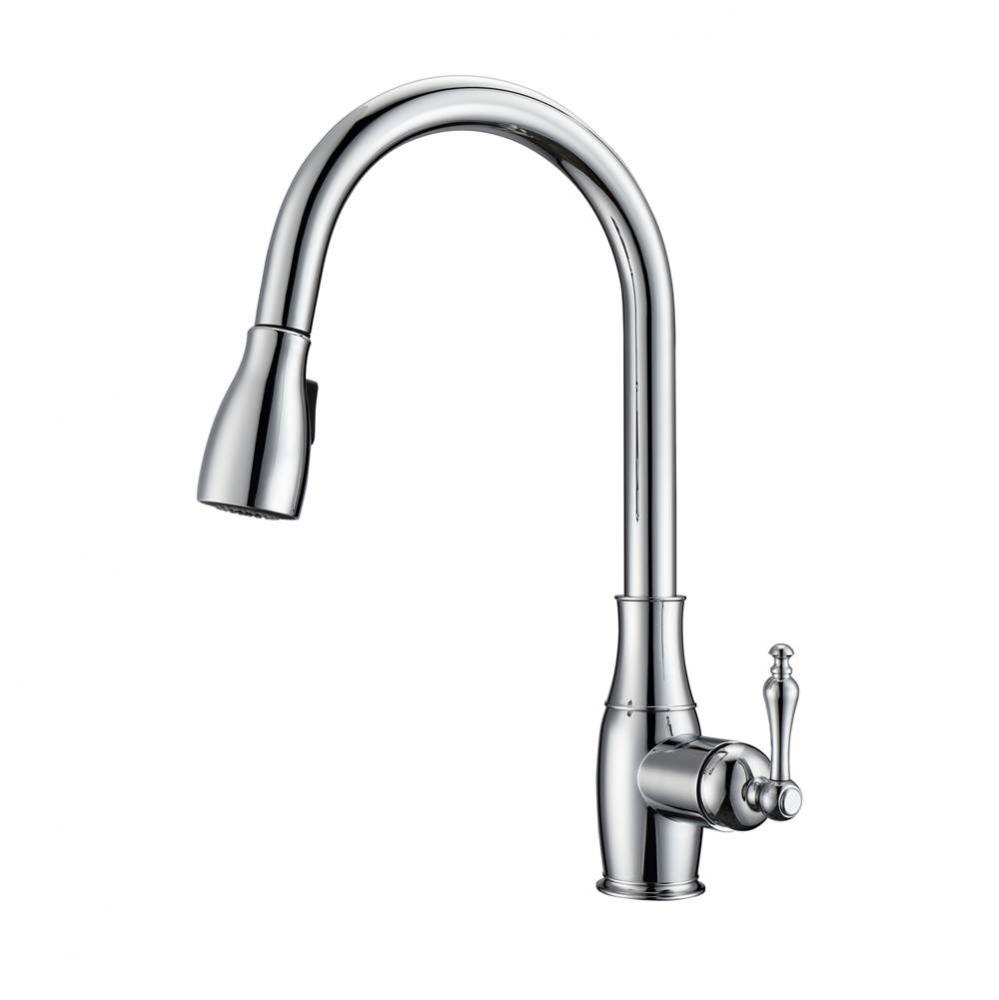 Cullen Kitchen Faucet,Pull-OutSpray, Metal Lever Handles, CP