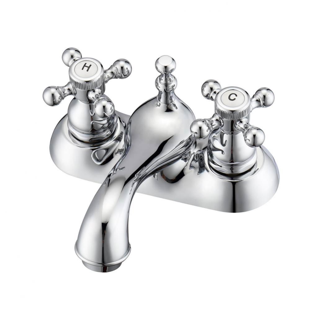 Donata 4&apos;&apos;cc Lav Faucet, NoHoses,Button Cross Handles, CP