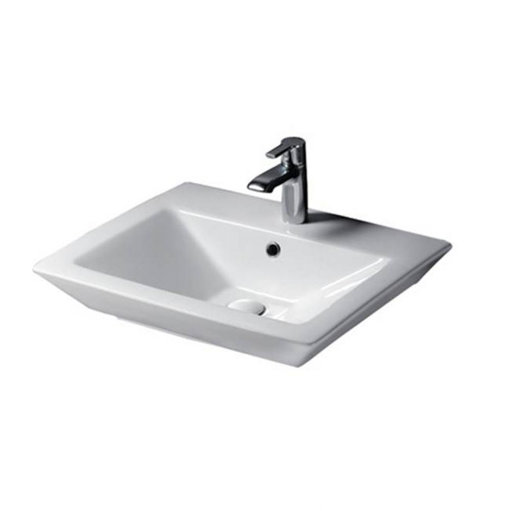 Opulence 23&apos;&apos; Wall-Hung Basin, White, Rect. Bowl, 8&apos;&apos; WS