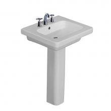 Barclay 3-1088WH - Resort 650 Pedestal Lavatory, White-8'' Widespread