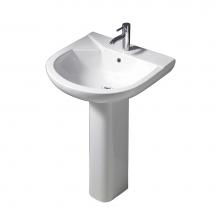 Barclay 3-428WH - Anabel 555 Pedestal Lavatory 8''cc, White