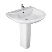 Barclay 3-438WH - Anabel 630 Pedestal Lavatory 8'' Widespread, White