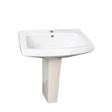 Barclay 3-971WH - Galaxy 28'' Ped Lav - White 1 Faucet Hole