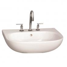 Barclay 4-2018WH - Caroline 550 Wall-Hung Basin, White-8'' Widespread