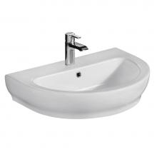 Barclay 4-2051WH - Harmony 800 Wall-Hung Basin,White-1 hole