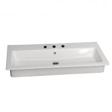 Barclay 4-2078WH - Harmony 47'' Drop-in wash basin 8'' Widespread, White