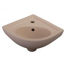 Barclay 4-745BQ - Petite Corner Basin, 1-Hole, Bisque