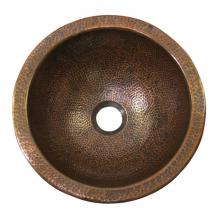 Barclay 6712-AC - Addie Round Undermount Basin,  Hammered Antique Copper