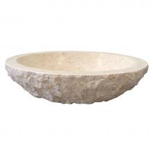 Barclay 7-744MPCR - Bonette Oval Chiseled Marble Vessel, Egyptian Cream