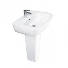 Barclay 3-144WH - Elena 500 Pedestal Lavatory 4'' Centerset, White