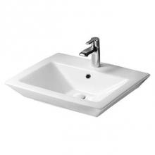 Barclay 4-376WH - Opulence Above counter Basin 23'', White, Rect Bowl, 4'' cc