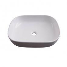 Barclay 4-8040WH - Paulette Above Counter Basin 20'', Rect, No Faucet Holes, WH