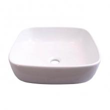 Barclay 4-8042WH - Mentone Above Counter Basin 15-3/4'',Square, No Fct Hole,WH