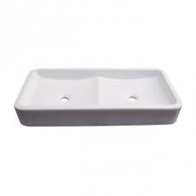 Barclay 4-8100WH - Rosalie Above Counter 31-1/2'' Dbl Bowl, 1 Fct Hole Each, WH