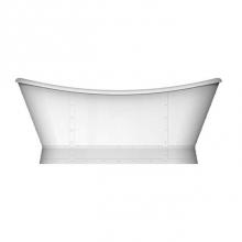 Barclay ATDSN66B-WH-MB - Milan 66'' Freestanding tub,DblSlipper WH,Drain and OF MB