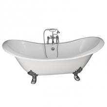 Barclay TKCTDSH-CP3 - Tub Kit 71'' CI Dbl Slipper,Filler, Supplies, Drain-Chrome