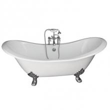 Barclay TKCTDSH-CP5 - Tub Kit 71'' CI Dbl Slipper,Filler, Supplies, Drain-Chrome