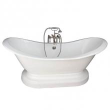 Barclay TKCTDSNB-SN3 - Tub Kit 71'' CI Dbl Slipper,Filler, Supples, Drain-Br Nkl