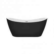 Barclay ATDSN67MIG-MBCP - Nairobi 67''AC Tub Matte Black W/Internal Drain And Of Chrome