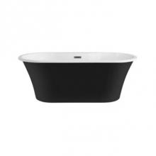 Barclay ATFDRN65IG-MBCP - Nouri 65'' AC Tub Matt Black W/ Internal Drain And Of Chrome