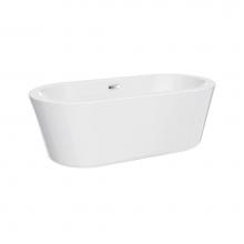 Barclay ATOVN66MFIG-MB - Saville Acrylic Oval Tub, 66''WH, W/OF and Drain Matt Black