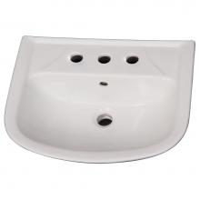 Barclay B/3-128WH - Lara 510 Ped Lav Basin 8'' cc, White