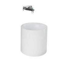 Barclay PE4-139WH - Petite 14'' Round Vessel, No Faucet Holes, White