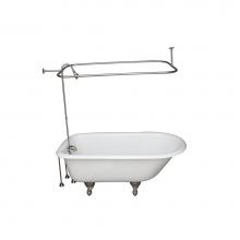 Barclay TKCTR60-SN5 - Tub Kit 60'' CI Roll Top,ShowerUnit, Supplies, Drain-BN