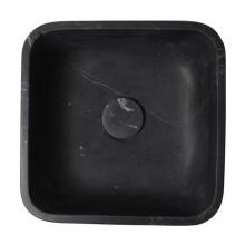 Barclay 7-746MHBL - Maxton Square Sink, 15-3/4'' Honed Black Forest Marble