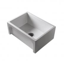 Barclay FSSB1052-WH - Carmon 24'' Single Bowl Fire Clay Apron Front Sink, White