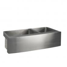 Barclay FSSDB2514-SS - Damita 42'' Stainless Steel 60/40 Dbl Bowl Apron Front Sink