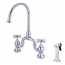 Barclay KFB504-MC-CP - Banner Kitchen Bridge Faucet wSidespray and Metal Cros Han, CP