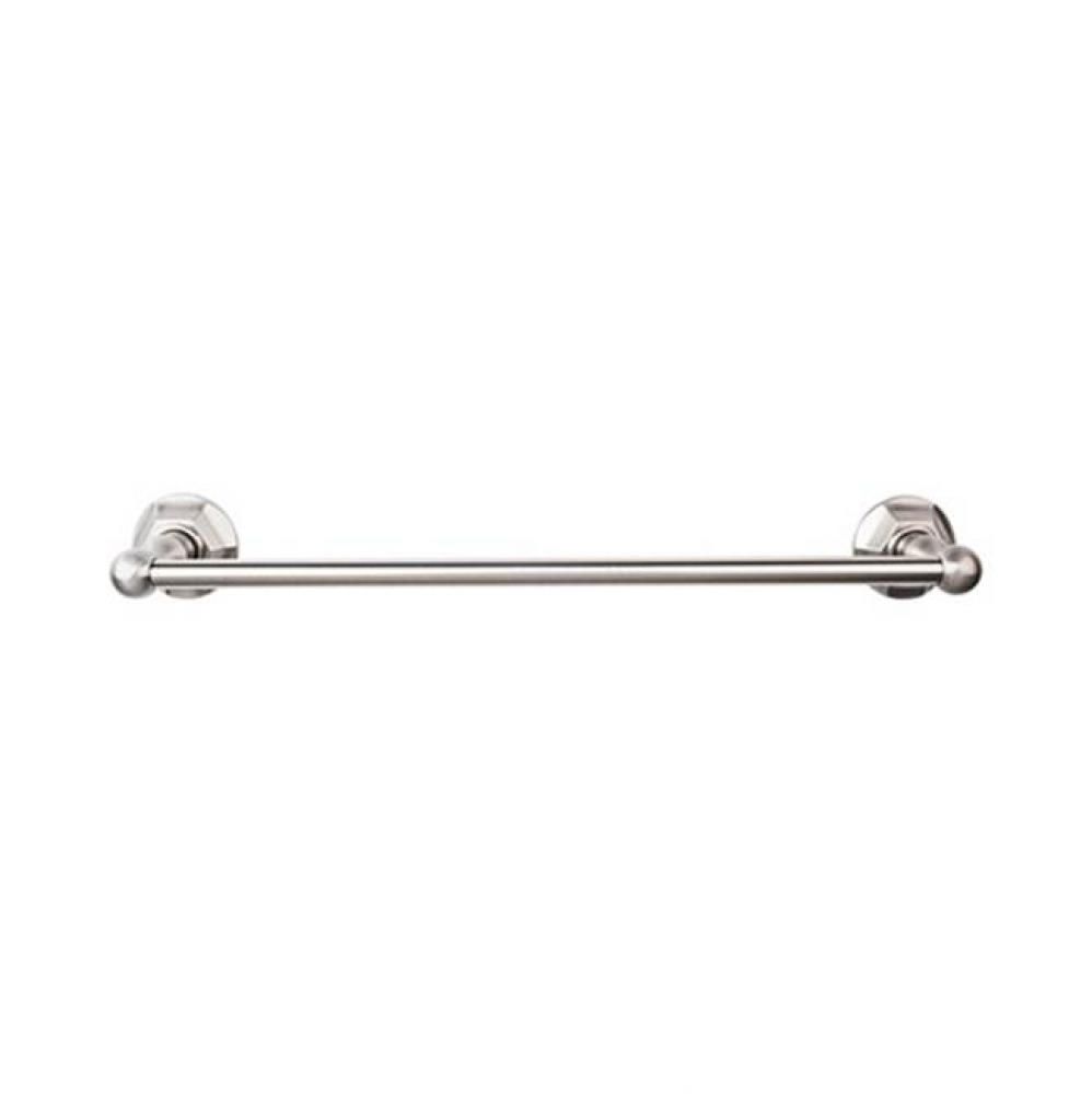 Edwardian Bath Towel Bar 30 Inch Single - Hex Backplate Brushed Satin Nickel