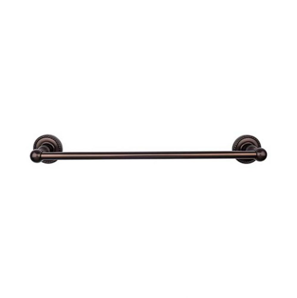 Edwardian Bath Towel Bar 30 In. Single - Rope Backplate Oil Rubbed Bronze