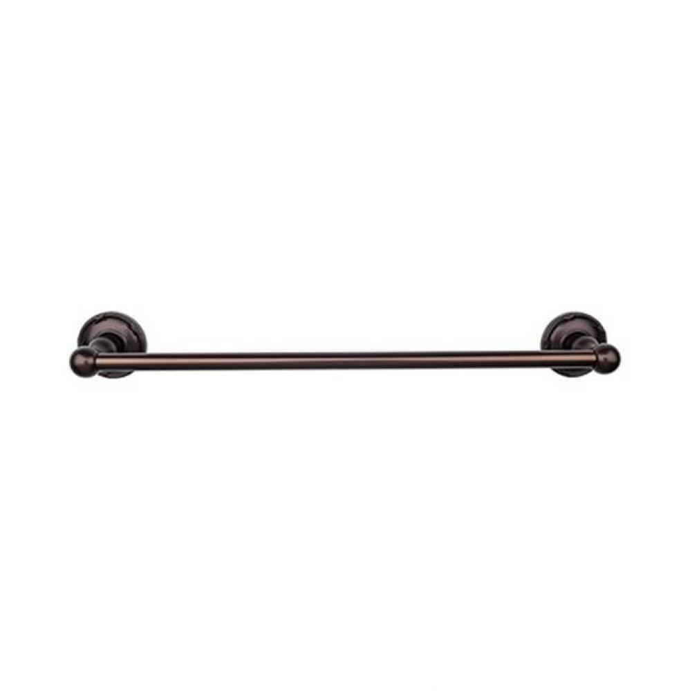 Edwardian Bath Towel Bar 18 Inch Single - Ribbon Bplate Oil Rubbed Bronze